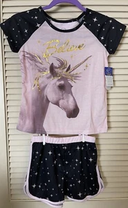 Wonder Nation Sleep Set "Believe" Unicorn T-shirt & Shorts NWT M (7-8) - Picture 1 of 4