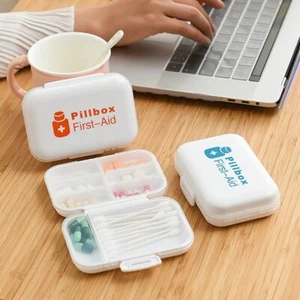 weekly pill box 8 grids mini pill organizer case container - Picture 1 of 8