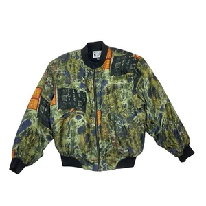 Vintage Goouch 100% Silk Jacket AOP Full Zip Adult Size Small All Over Design - Picture 1 of 13