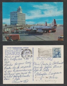 East Boston Massachuetts Postal Aeropuerto Internacional Logan Avión Circa '71 - Imagen 1 de 4