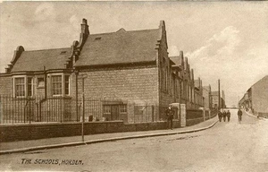 REAL PHOTO POSTCARD OF THE SCHOOLS, HORDEN, (NEAR PETERLEE), COUNTY DURHAM - Picture 1 of 2