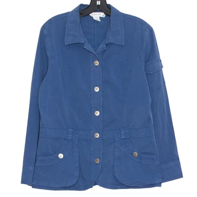 Chaqueta para mujer Fresh Produce minimalista costera náutica informal azul talla mediana Foto 1 de 4