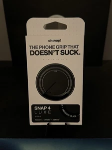 OhSnap - Poignée de téléphone magnétique Snap 4 Luxe - Ultra-mince, convient à n'importe quel téléphone noir NEUF - Photo 1 sur 2