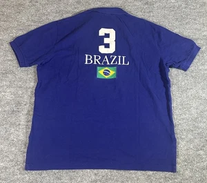 Polo Ralph Lauren Poloshirt Herren XL blau Big Pony #3 bestickt Brasilien Flagge  - Bild 1 von 6