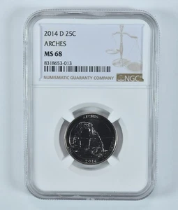 2014-D Washington Quarter Arches America The Beautiful MS68 NGC *2538 - Picture 1 of 5