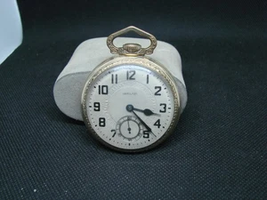 TASCHENUHR HAMILTON 21j 992 49mm GEHÄUSE AUSGEFALLENES ZIFFERBLATT ROLLGOLD! ccc3 - Bild 1 von 5