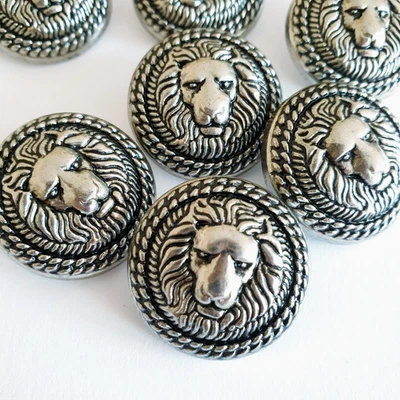 5 Metallknöpfe Löwe antik - silber 15mm 20mm 23mm 25mm Metallknöpfe Löwenknöpfe - Bild 1 von 4