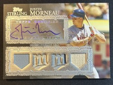 2007 Topps Sterling Justin Morneau Twins Bat Jersey Patch Auto /10 MVP YEAR