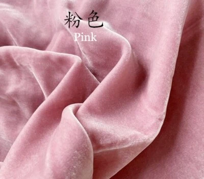 1Yard Black White Silk Cotton Velvet Fabric Luxury Evening Gown Material Velour - Image 1 of 4