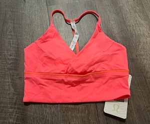 Lululemon Twist Bra Long Line Size 8 Crop Top-Style Yoga Bra Grate Fruit - NEW - Picture 1 of 5