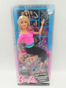 Barbie Made To Move Fitness Blond Doll Pink Top Ultra Flexible Articulated Body  - Picture 1 of 4