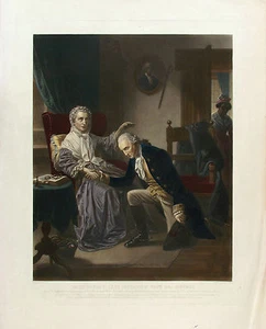 XRARE Antq 19thC 1864 ÚLTIMA ENTREVISTA DE WASHINGTON CON SU MADRE, Powell, Mezzo - Imagen 1 de 1