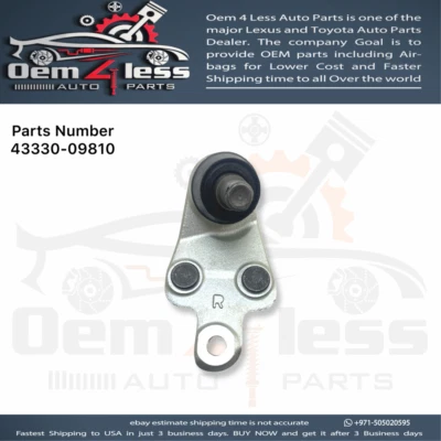 Junta esférica de suspensão dianteira Toyota Avalon lado direito 2005-2018 fabricante de equipamento original 43330-09810 - Imagem 1 de 4