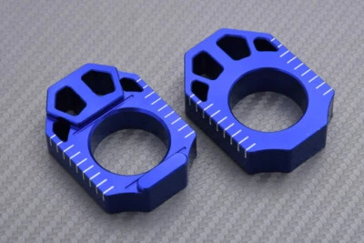 Par de Ajustadores de Cadena de Aluminio ZETA ZE93-5332 Azul YAMAHA YZ450F YZF 450 2009 Foto 1 de 3