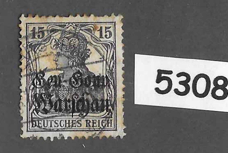 #5308 Polônia Scott #N12 Selo Usado Ocupação Alemanha durante Primeira Guerra Mundial Sobreimpresso - Imagem 1 de 1