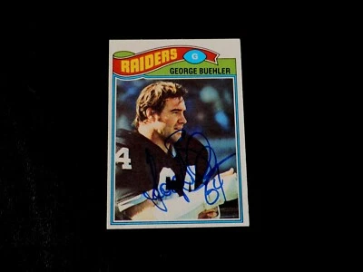 George Buehler Autographed 1977 Topps Oakland Raiders Football Card #137 AUTO - Image 1 of 2