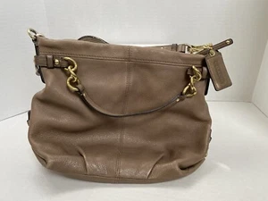 Vintage Coach Taupe Leder Handtasche Schultertasche Pebbled Braun Umhängetasche Damen - Bild 1 von 15