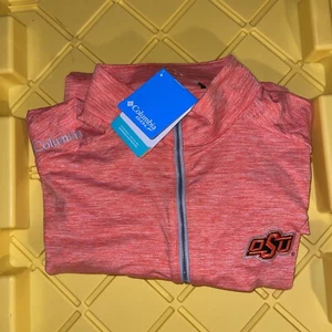 COLUMBIA Mens Size L 1/4 Zip Up Red Orange Collared OSU New w/ Tags - Picture 1 of 13
