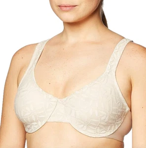OLGA Sheer Leaves Minimizer Bra Size 40C Lace Ivory Underwired Lined 35519 - Picture 1 of 7