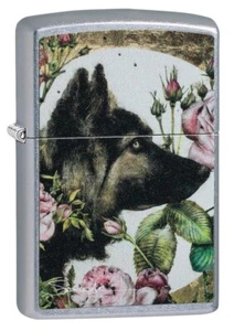 Zippo Spazuk German Shepherd with Flowers Street Chrome 49089 - Picture 1 of 3