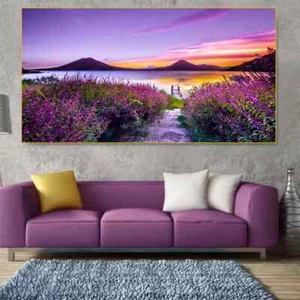Purple Lavender Art Poster Oil Painting Home Decoration Mural Painting - Bild 1 von 10
