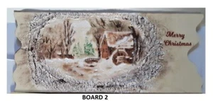 Decoupage Hand Decorated Wooden Boards Christmas scene - Picture 1 of 1