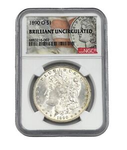 1890-O $1 MORGAN DOLLAR 90% SILVER US COIN NGC CERTIFIED BRILLAINT UNCIRCULATED