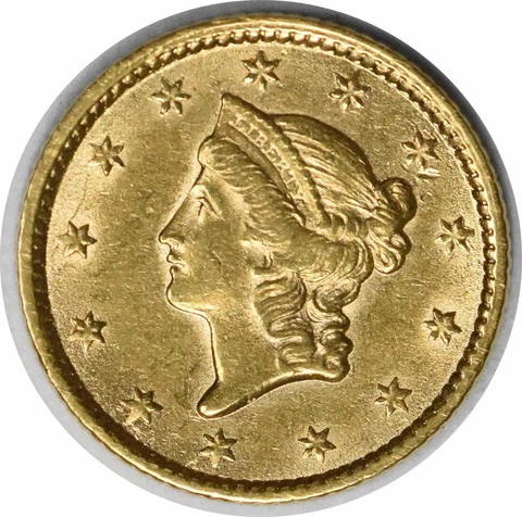 1853 $1 Gold Type 1 AU Slider Uncertified #128 Cover