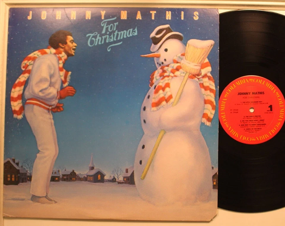 Johnny Mathis Lp For Christmas On Columbia - Vg / vg+ To vg (Corner Cut; Das - Image 1 of 1