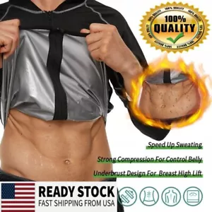 Sauna jacket moisture wicking gym anti-friction training weight loss men women - Picture 1 of 14
