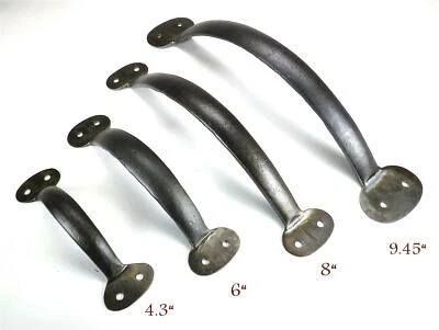 Tirador de cajón forjado a mano manijas de puerta de gabinete arco de hierro forjado armario de granja Foto 1 de 2