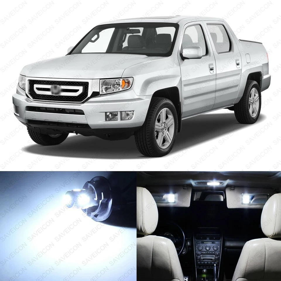 Paquete de 16 luces interiores LED blancas para Honda Ridgeline 2006-2014 + herramienta Foto 1 de 4