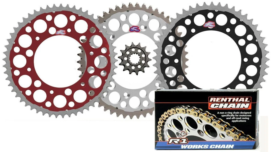 Kit de piñón trasero doble delantero ultraligero Renthal y cadena R1 para Honda CRF250R Foto 1 de 1