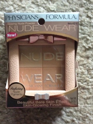 PHYSICIANS FORMULA 6218 Medium GLOWING NUDE Wear POWDER .24oz - Image 1 of 3