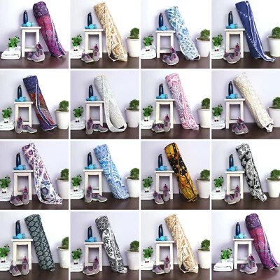 OUSSUM Yoga Bag Mat Tote Carrier Exercise Strap Full Zip Shoulder Bag Mandala Large