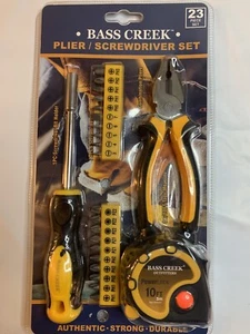 BASS CREEK 23 Piece Set Plier SCREWDRIVER Authentic Strong Dureble 10ft sealed - Picture 1 of 4