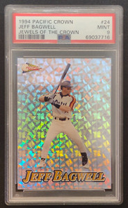 1994 Pacific SILVER PRISMS JEWELS OF THE CROWN Jeff Bagwell!!! #24 PSA 9 MINT!!!