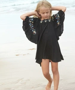 NEW NWT Black Beautiful Handkerchief/Embroidery Dress-Mii love Mu 5Y fit 5/6Y - Picture 1 of 11