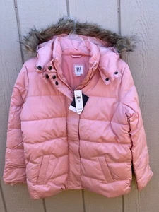 NEW Gap Pink Girls Puffer Coat Jacket Snow XL XXL L Water Resistant - Picture 1 of 20