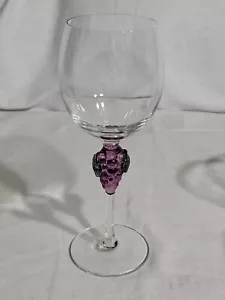 Vintage RARO VETRO ARTISTICO GRAPPOLO D'UVA scultura stelo VINO vetro/calice - Foto 1 di 12