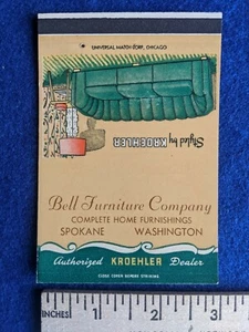 De Colección SPOKANE WASHINGTON BELL Muebles KROEHLER Matchcover Vendedores Muestra PLANA - Imagen 1 de 2