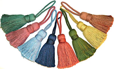 LARGE COTTON KEY TASSELS- ASSORTED COLS X2, CUSHION/BLINDS/CURTAINS, ART 1116 - Image 1 of 2