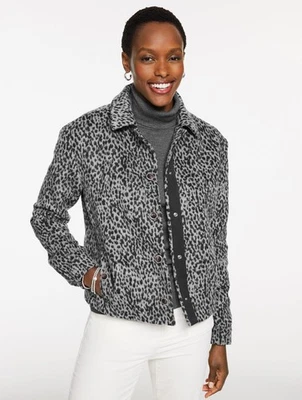 Brushed Jacket - Snow Leopard at Talbots, NWT $229, All size a available. - Image 1 of 3