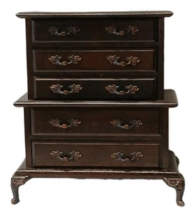 Vtg Musical chest Dresser Jewelry Box 5 drawers Open Bottom Drawer Plays Music - Picture 1 of 11