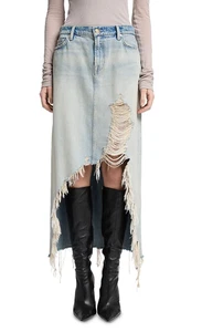 7 for All Mankind Women Denim Midi Skirt Peaches Size 30X27 - Picture 1 of 1