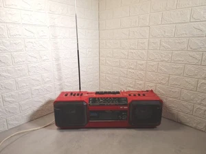 Sharp WQ-T282(R) Red Retro Stereo Radio Cassette Recorder Vintage Garage - Picture 1 of 12