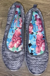 Skechers Womens Sz 7.5 Gray Wh Flex Memory Foam Slip-on Shoes Colorful Insoles - Picture 1 of 9