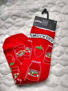 ODD SOX Crew Socken Herren 6-13 Smuckers Strawberry Jelly Jam rot 1 Paar NEU - Bild 1 von 4