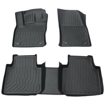 Car Floor Mats 2 Row Liner Set for 2018-2023 Volkswagen Tiguan Black All Weather - Image 1 of 4