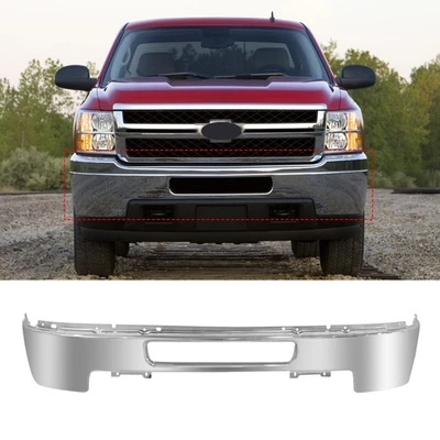 Chrome Steel Front Bumper Face Bar For 2011-2014 Chevy Silverado 2500HD 3500HD Foto 1 de 4
